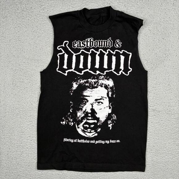 Vintage Kenny Powers Eastbound And Down Shirt Men’s XS Black Cut Off HBO Y2K - Picture 1 of 7